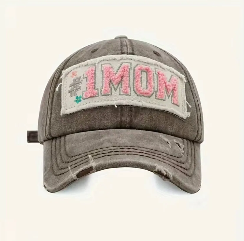 #1 Mom Hat: Brown