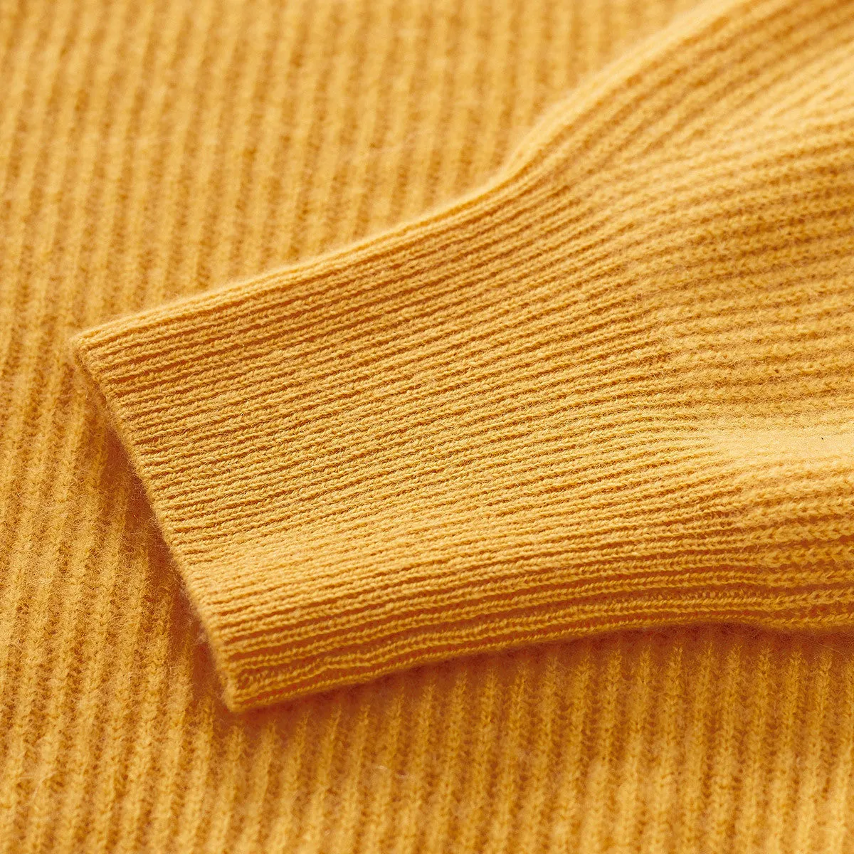 100% Cashmere Lantern Sleeve V Neck Knit Sweater