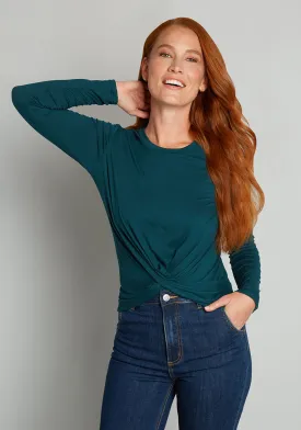 A Twist Of Fun Long Sleeve Knit Top