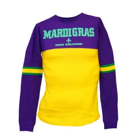 Adult Mardi Gras Unisex Long Sleeve Raglan Tee