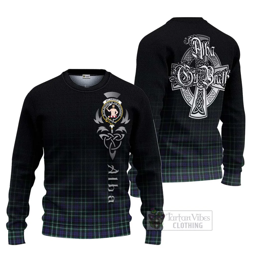 Allardice Tartan Ugly Sweater Featuring Alba Gu Brath Family Crest Celtic Inspired