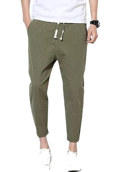 Army Green Cotton Joggers: Men's Comfortable and Stylish Track Pants