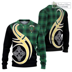 Arthur Ancient Tartan Ugly Sweater with Family Crest and Celtic Symbol Style