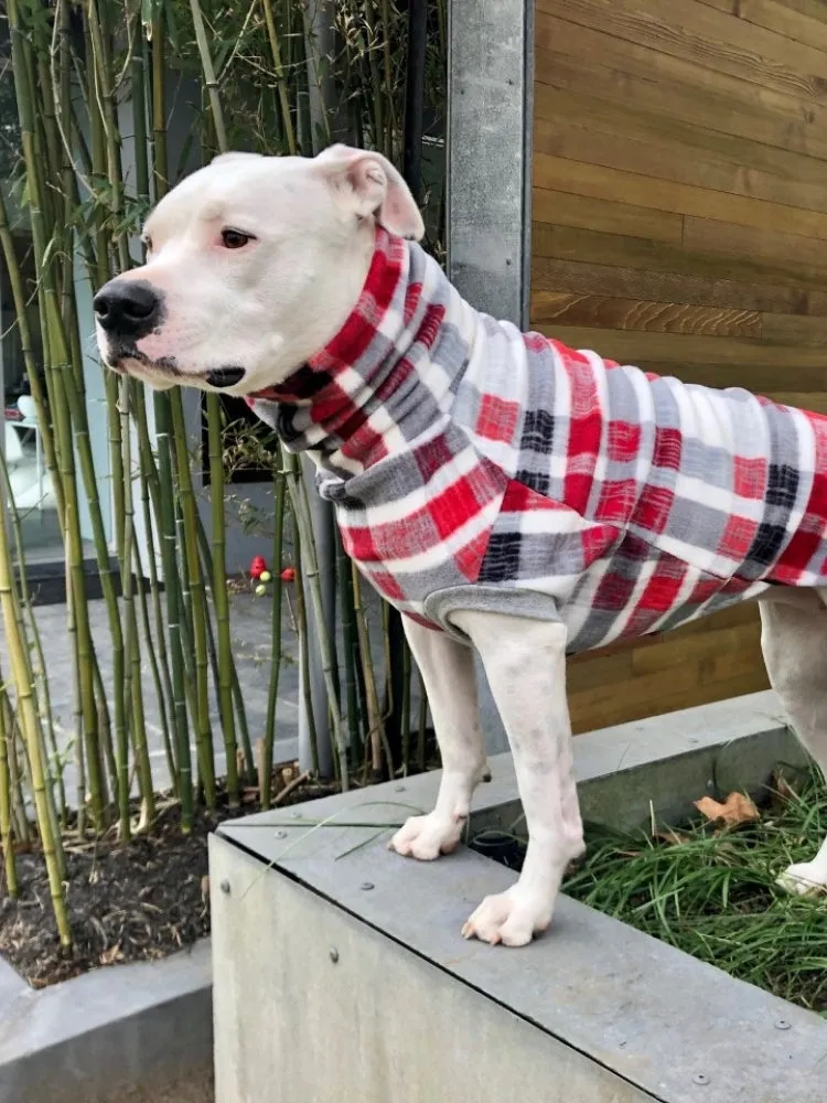 Aspen Distressed Plaid Dog Sweater