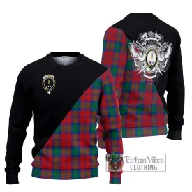 Auchinleck (Affleck) Tartan Ugly Sweater with Family Crest and Military Logo Style