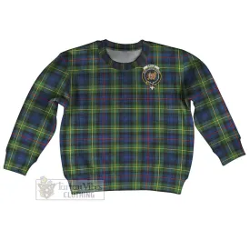 Baillie (Bailey) Tartan Kid Ugly Sweater with Family Crest