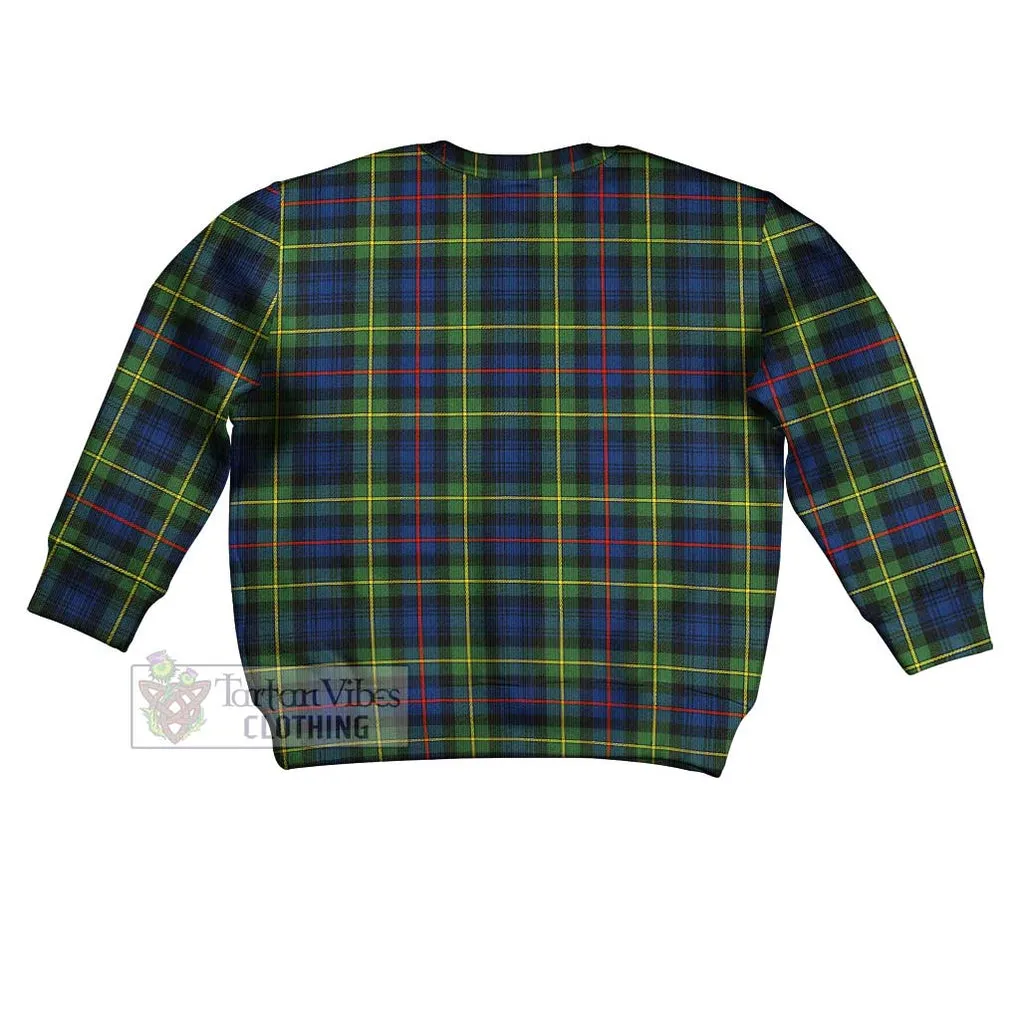 Baillie (Bailey) Tartan Kid Ugly Sweater with Family Crest