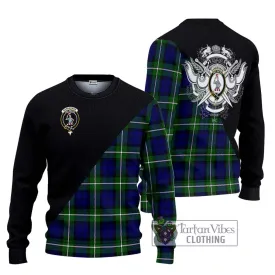 Bannerman Tartan Ugly Sweater with Family Crest and Military Logo Style