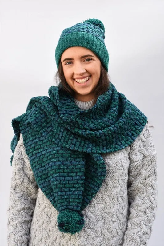 Basketweave Bobble Beanie - Jade - McConnell