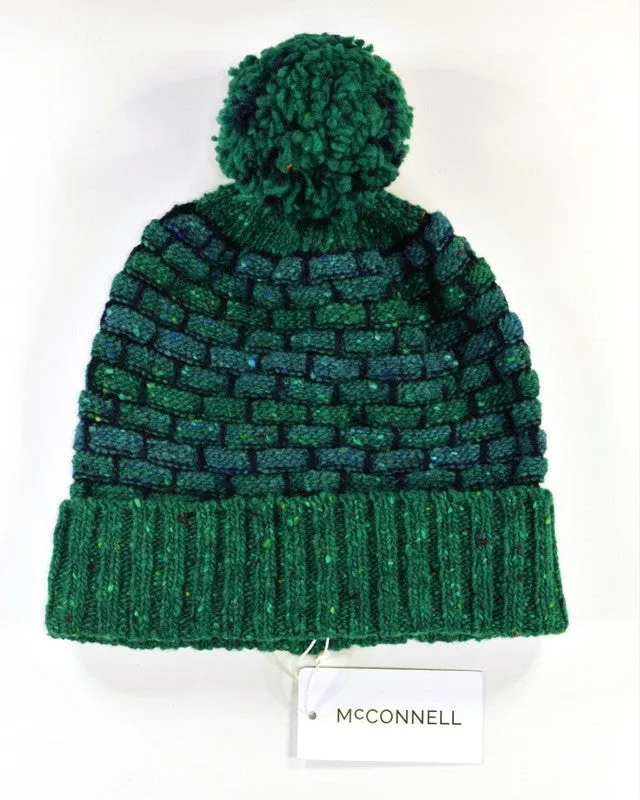 Basketweave Bobble Beanie - Jade - McConnell