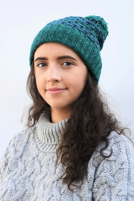 Basketweave Bobble Beanie - Jade - McConnell