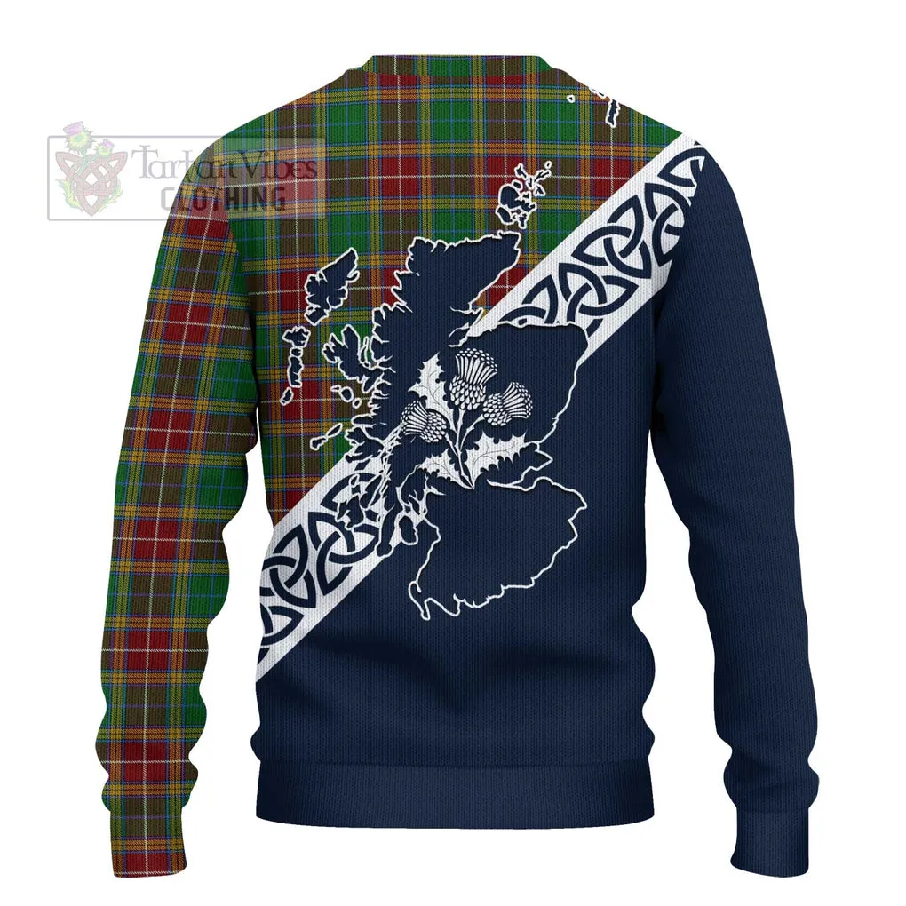 Baxter Tartan Ugly Sweater Featuring Thistle and Scotland Map