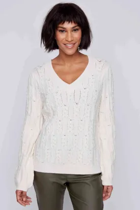 Beaded Ivory Sweater