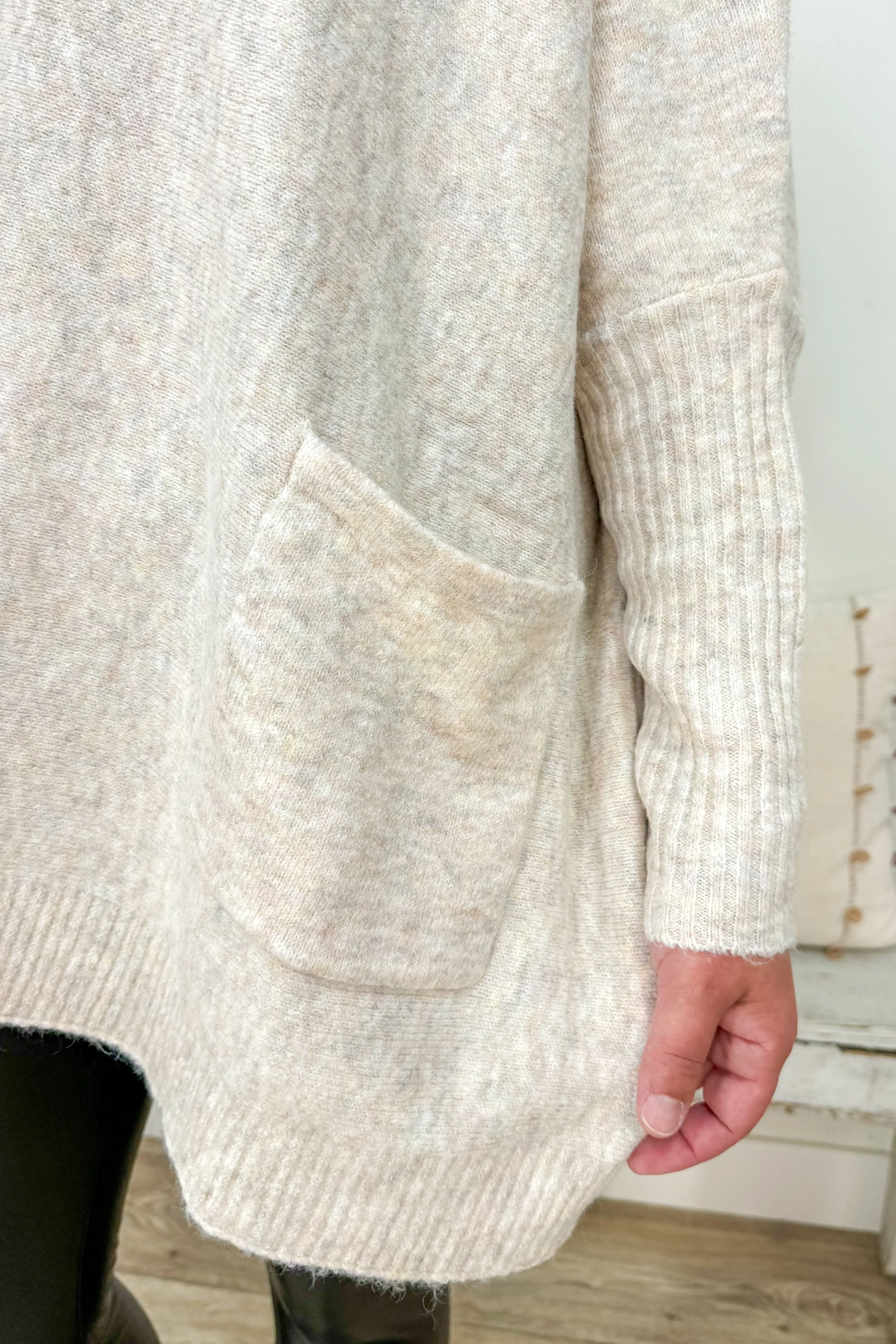 Beige Center Seam Sweater