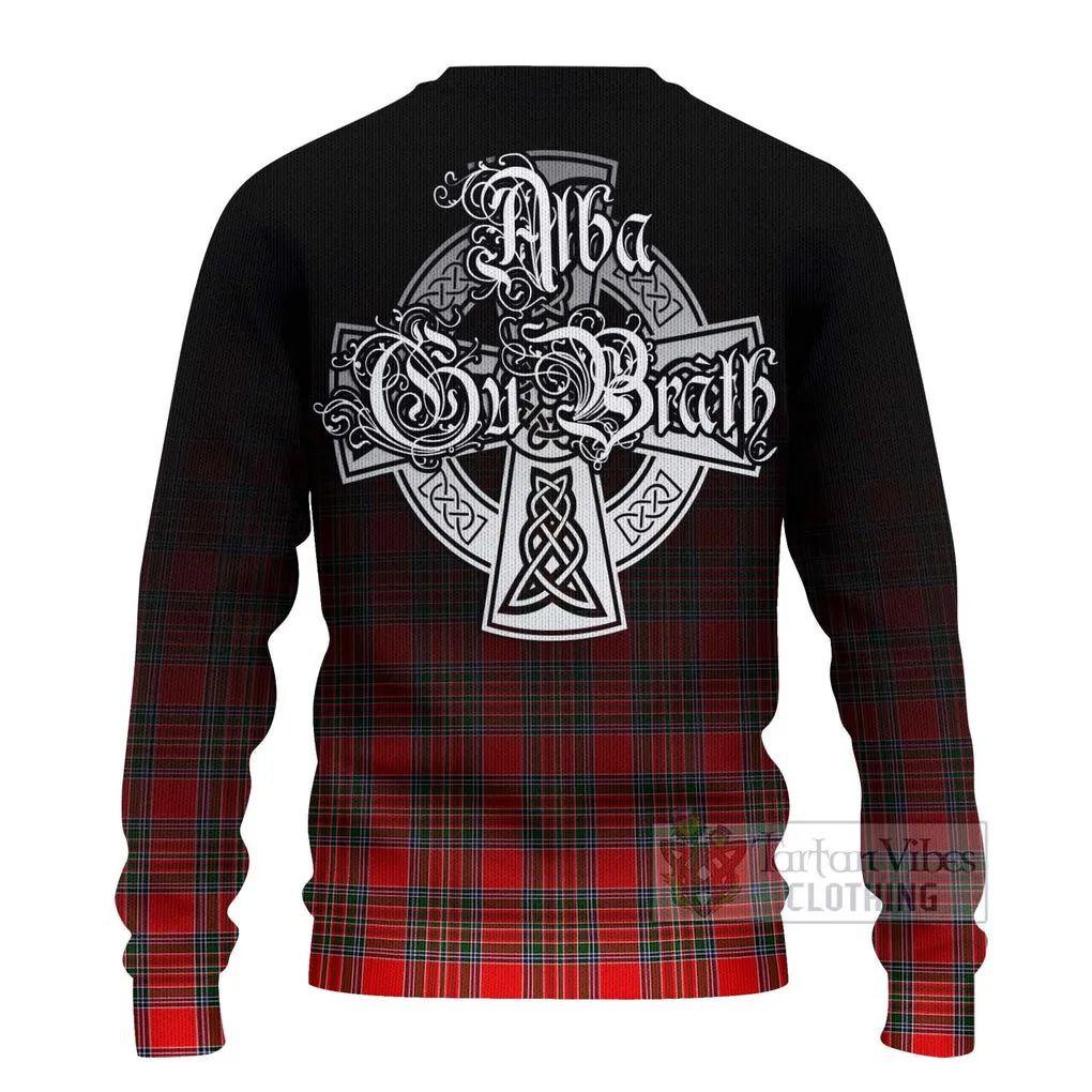 Binning Tartan Ugly Sweater Featuring Alba Gu Brath Family Crest Celtic Inspired