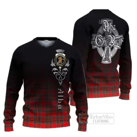 Binning Tartan Ugly Sweater Featuring Alba Gu Brath Family Crest Celtic Inspired