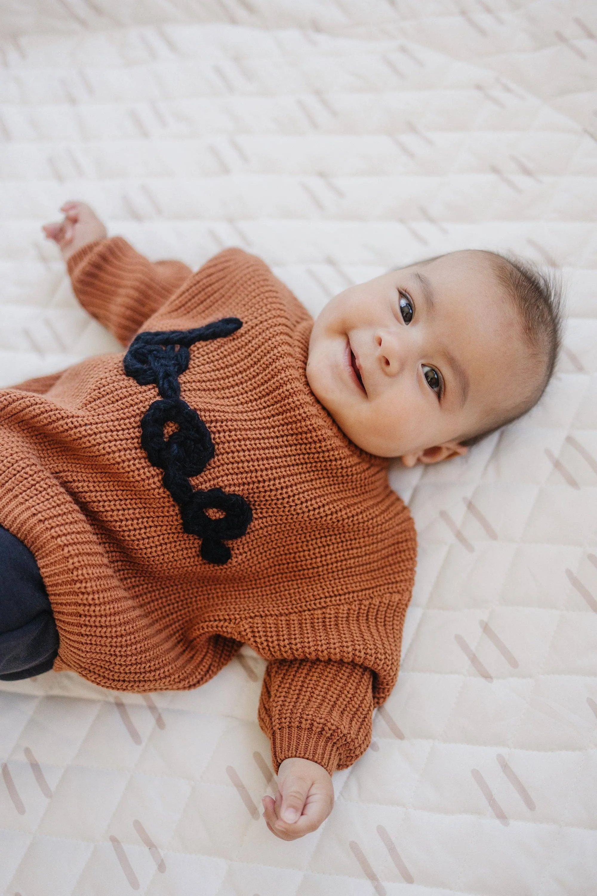 BOO Hand Embroidered Chunky Knit Sweater