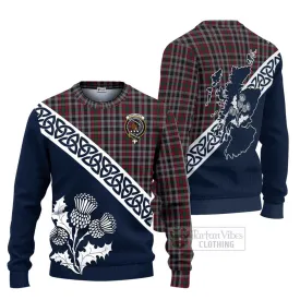 Borthwick Tartan Ugly Sweater Featuring Thistle and Scotland Map