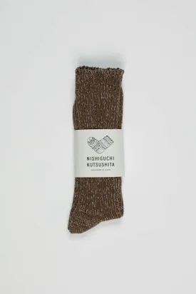 Boston Hemp/Cotton Slab Socks | Khaki Moss