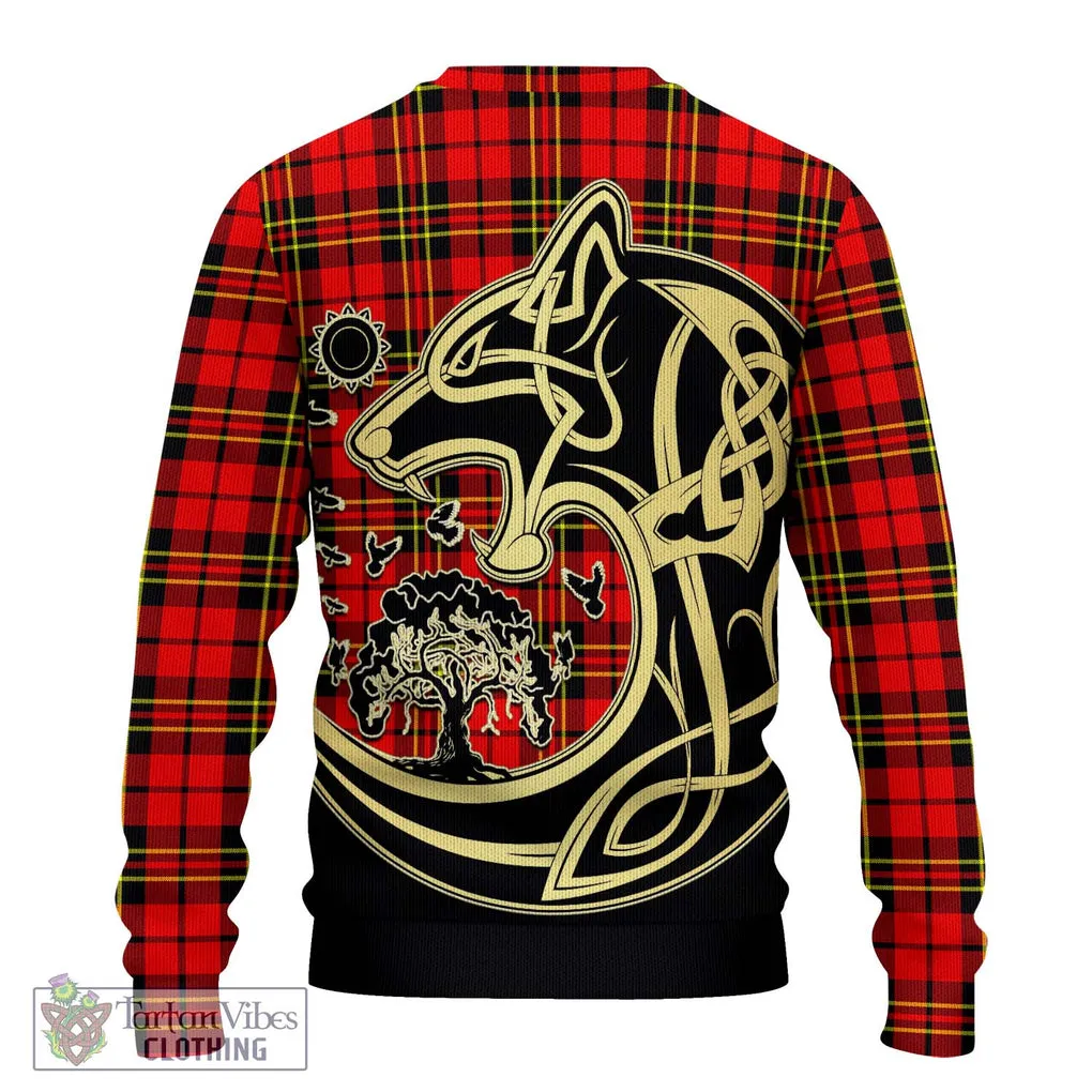 Brodie Modern Tartan Ugly Sweater with Family Crest Celtic Wolf Style