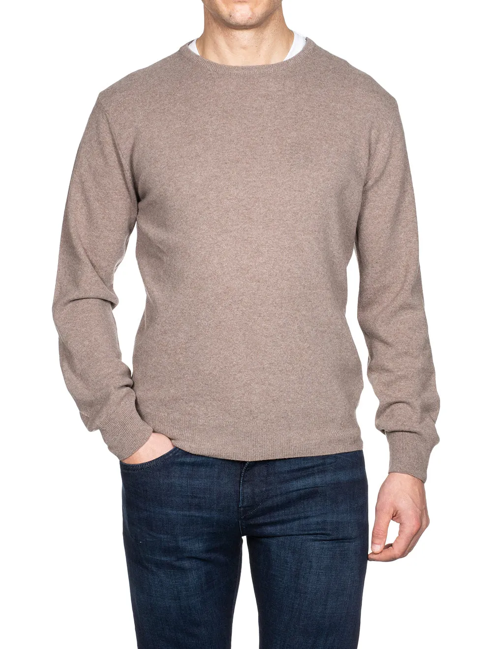 Cashmere & Merino Wool Crew Neck Walnut