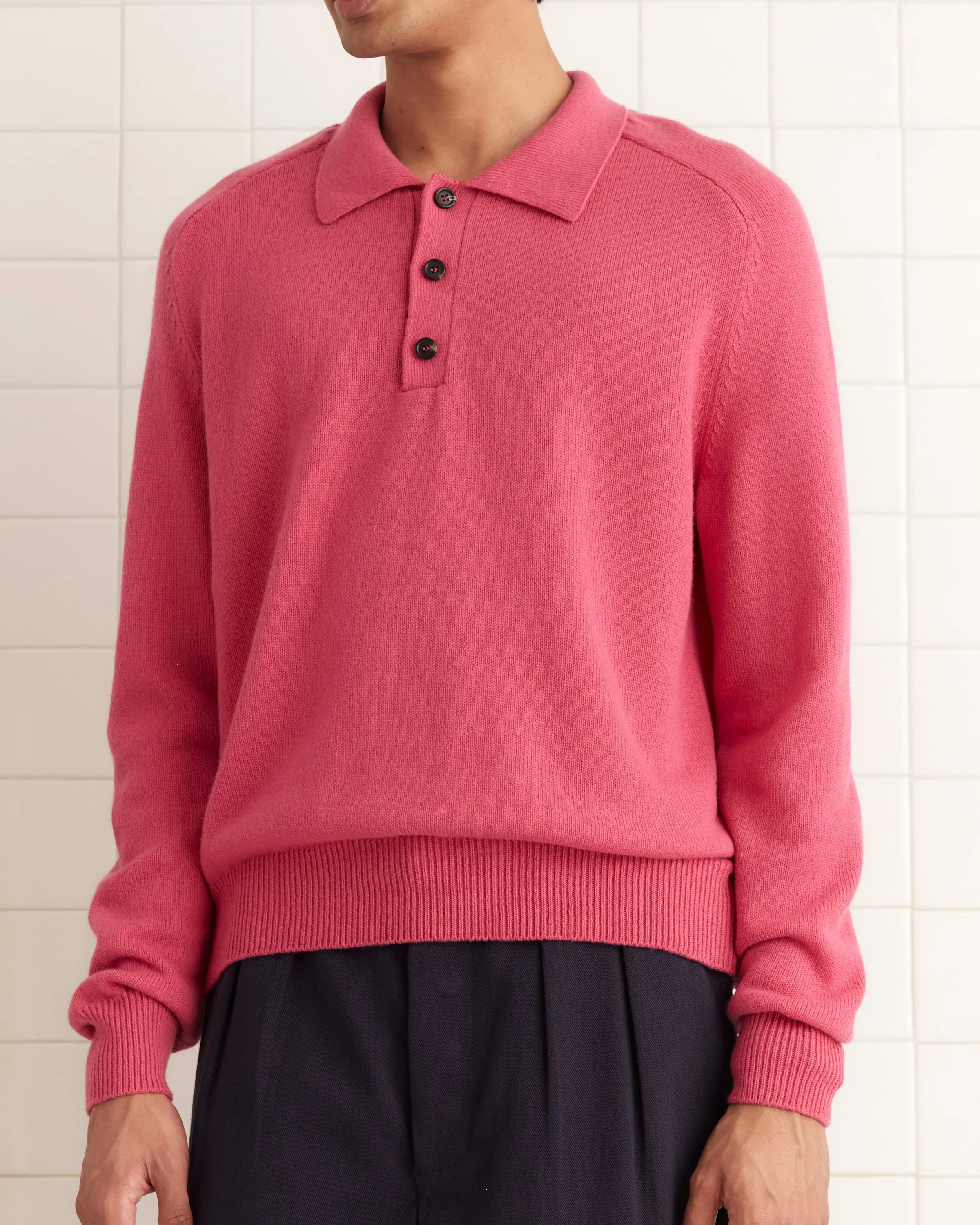 Cashmere Polo - Pink