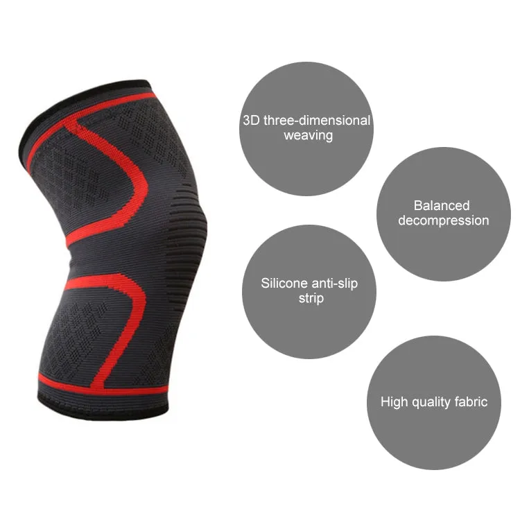 Comfortable Breathable Elastic Nylon Sports Knit Knee Pads, Size:M(Red)