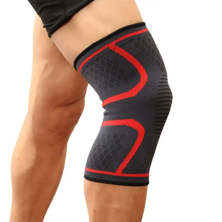 Comfortable Breathable Elastic Nylon Sports Knit Knee Pads, Size:M(Red)