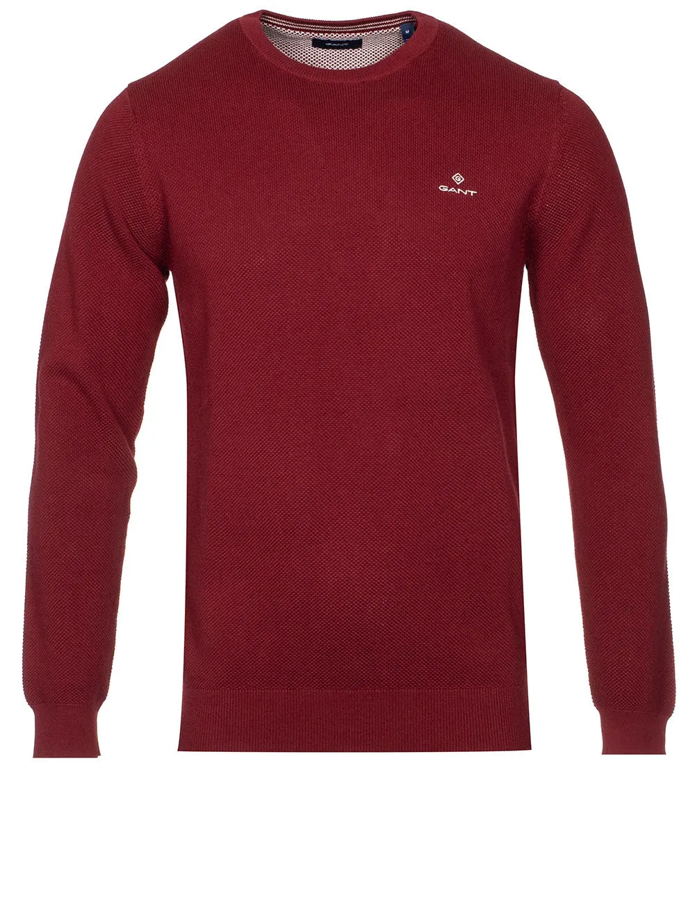 Cotton Pique Crewneck Cabernet Red