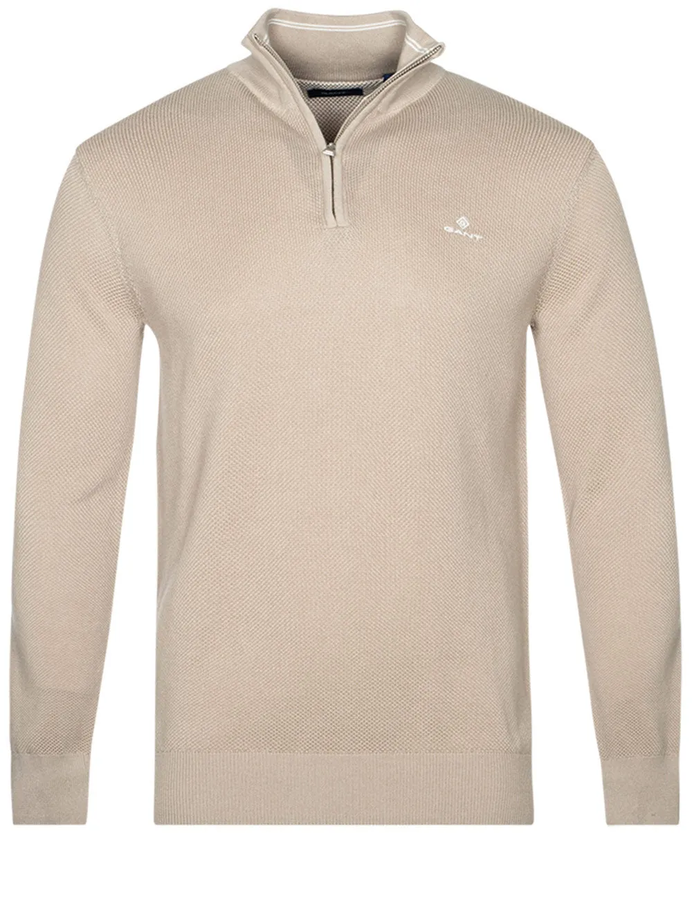 Cotton Pique Half Zip Dry Sand