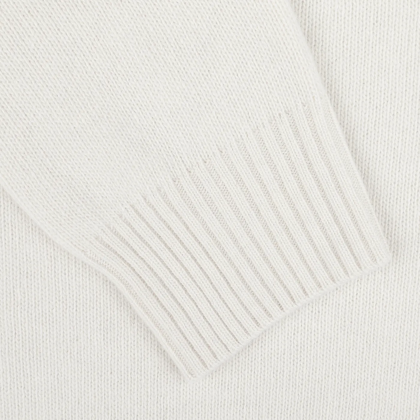 Cream Wool Cashmere Quarter Zip