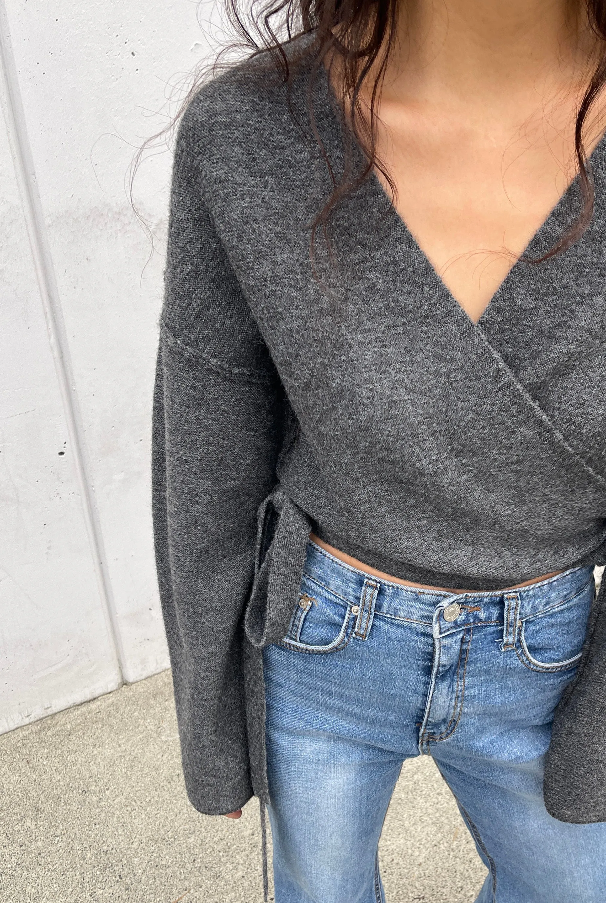 CROPPED WRAP CARDIGAN