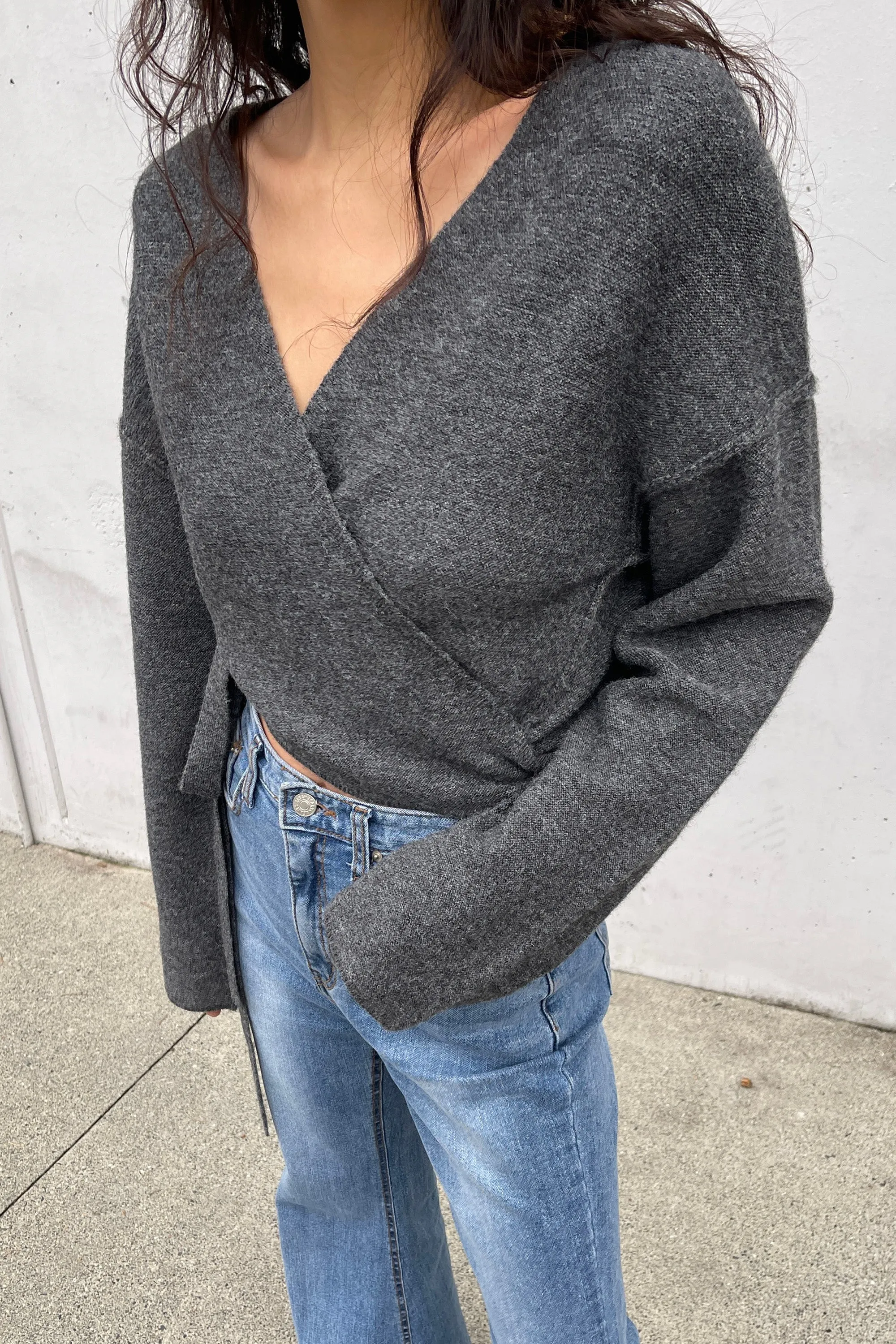 CROPPED WRAP CARDIGAN