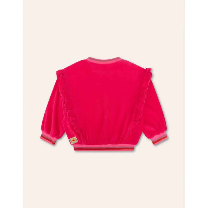 Girls Pink Frill Tracksuit