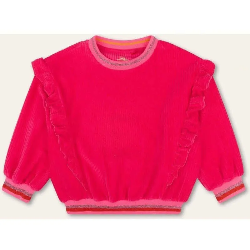 Girls Pink Frill Tracksuit