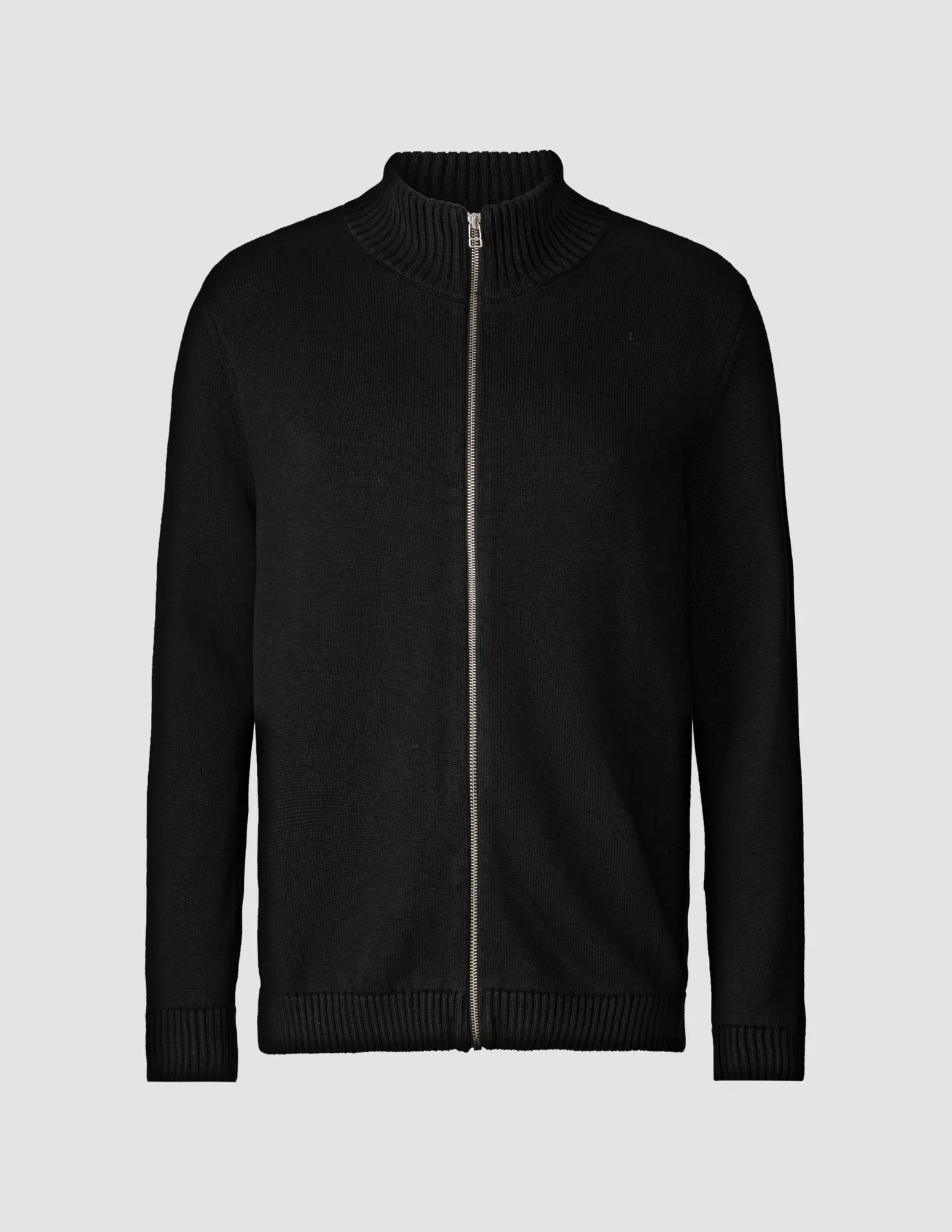 Heavy Knit Full Zip Black