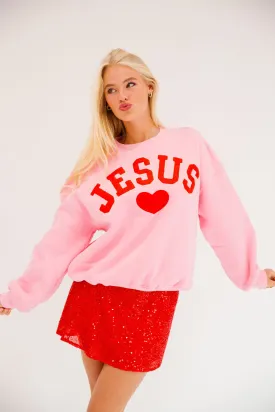 JESUS HEART PINK PULLOVER