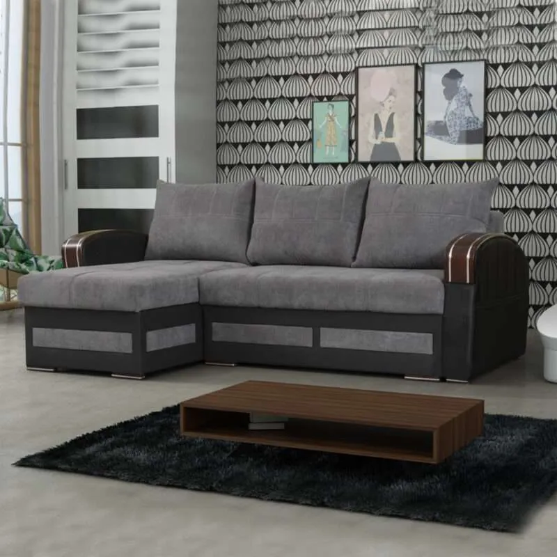 Kiven Corner Sofa Bed - Stylish and Versatile Seater in Shades of Grey