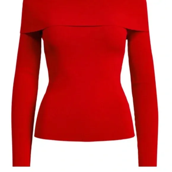 Lauren Ralph Lauren Off-the-Shoulder Sweater – Lipstick Red