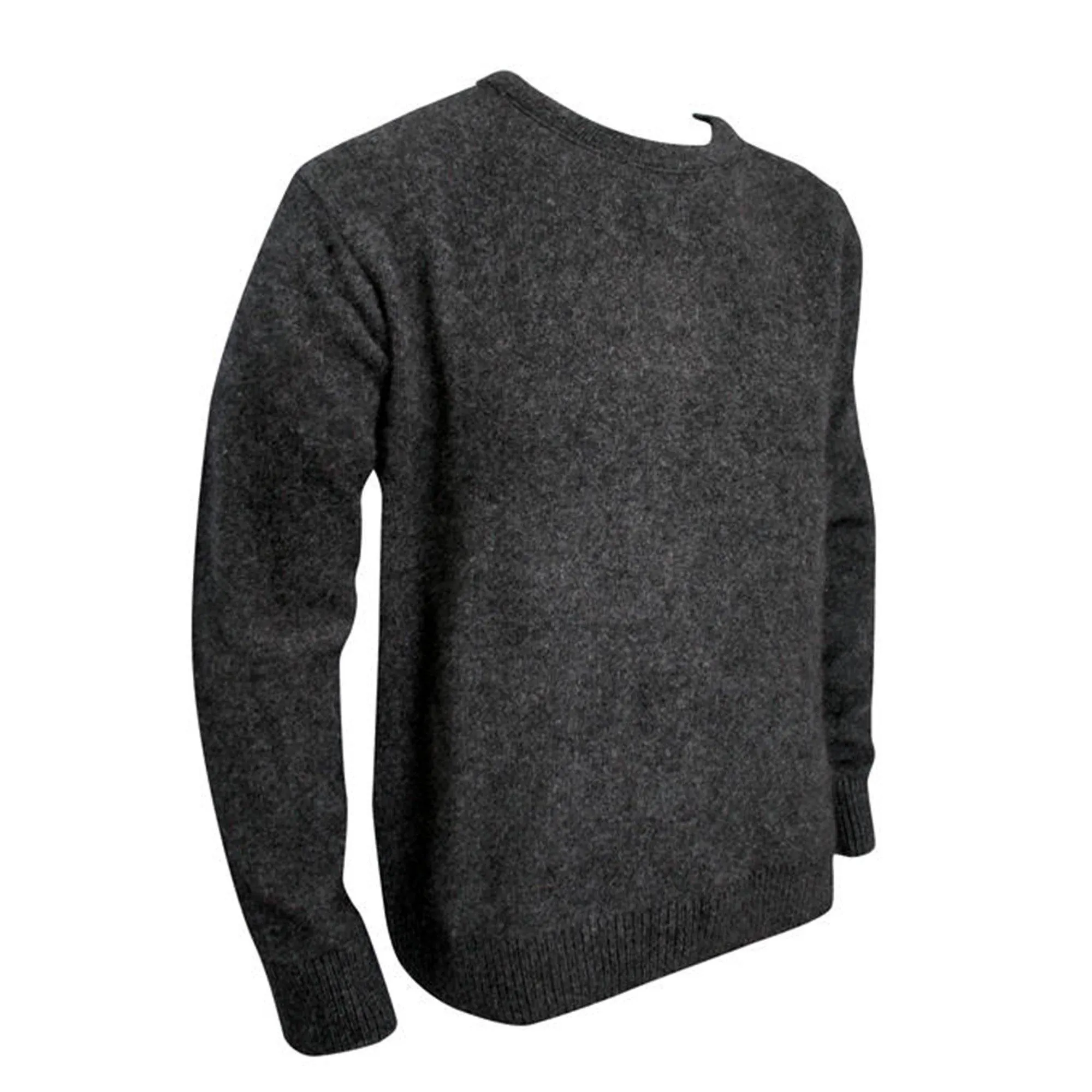 Mens Crew Neck Possum Merino Jumper - Charcoal