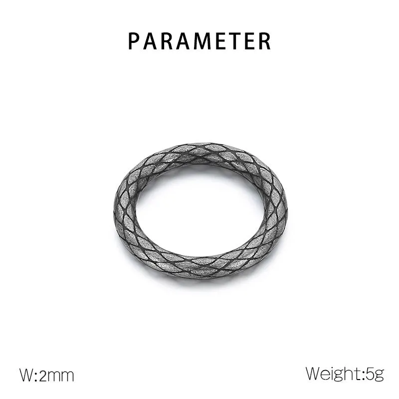 Men's Textured Titanium Stainless Steel Ring - Durable and Stylish Band