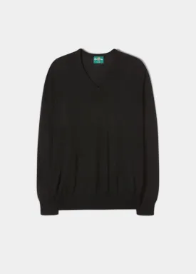 Millbreck Men's Merino Wool Jumper in Black - Regular Fit