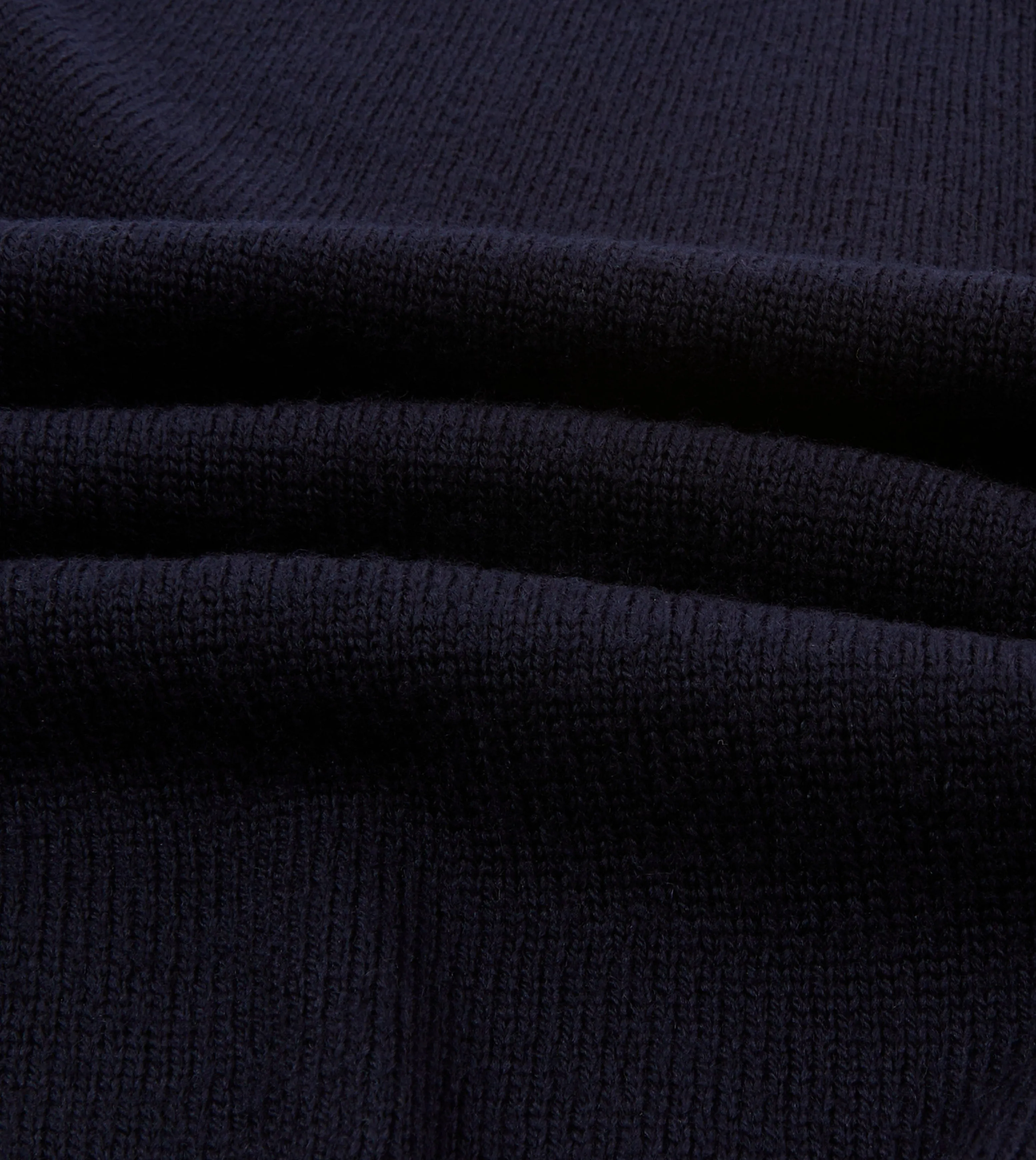 Navy Merino Wool Knitted Polo