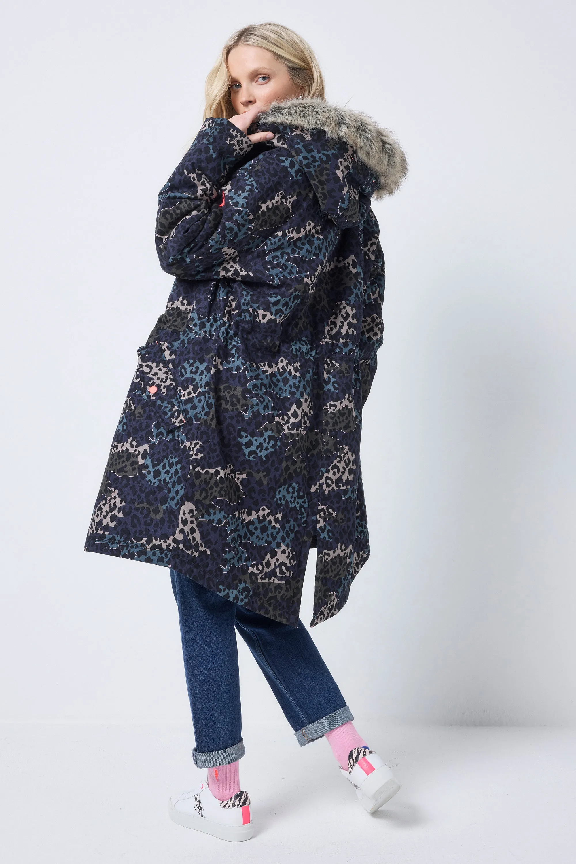 Navy Wild Camo Parka