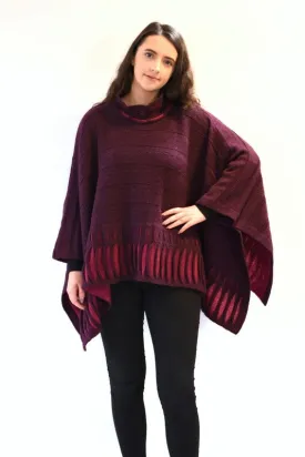 Oceanwave Poncho Sweater - Mulberry - McConnell