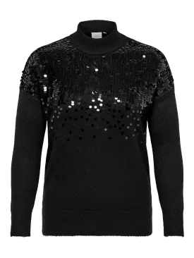 Only Carmakoma CARALBA LS SEQUINS HIGH NECK KNT