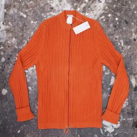 Orange Zip Through Knitwear