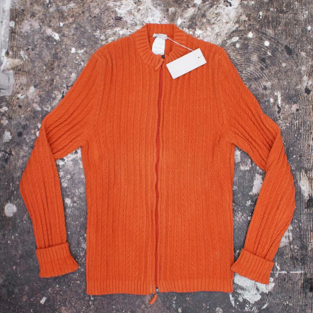 Orange Zip Through Knitwear