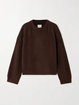 Oversized logo-embroidered wool-blend sweater