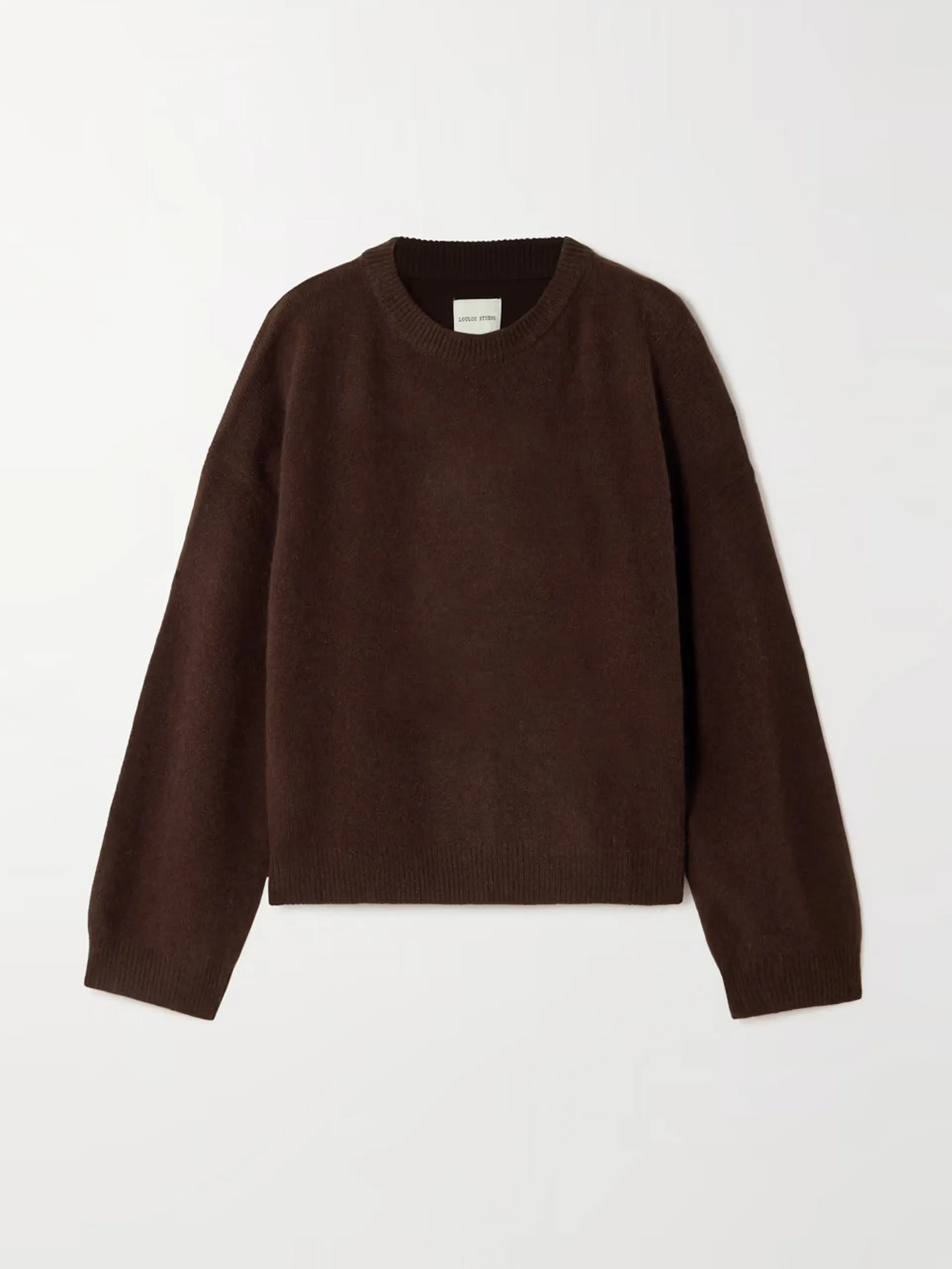 Oversized logo-embroidered wool-blend sweater